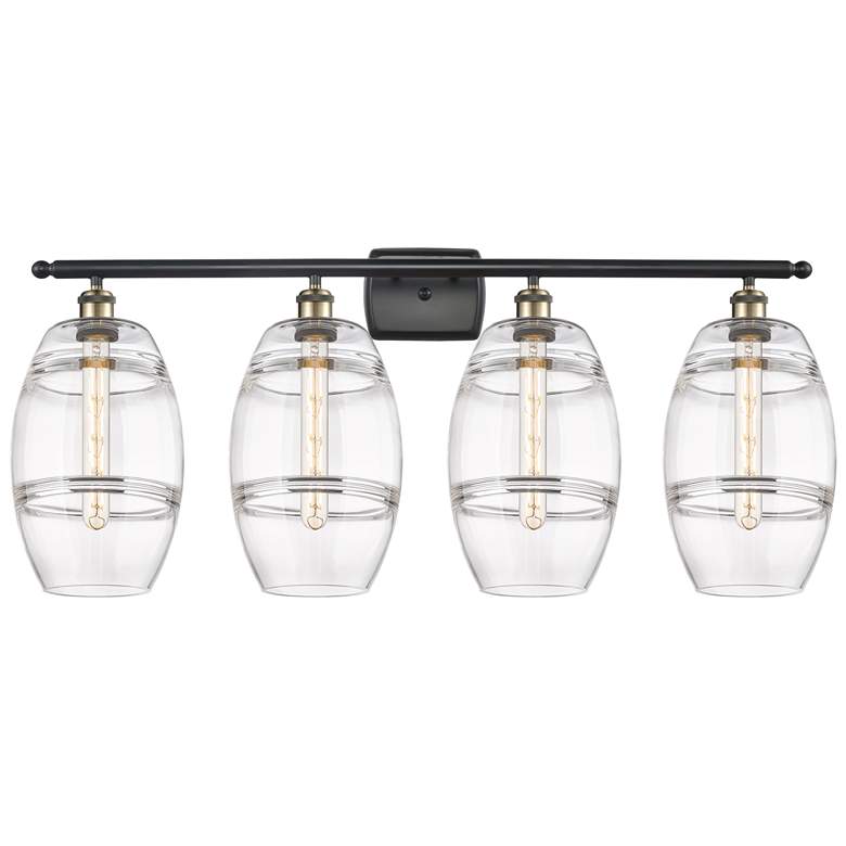 Image 1 Ballston Rochester 28"W 5-Light Oiled Bronze Stem Chandelier w/ Smoke