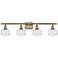 Ballston Rochester 35.88"W 4-Light Antique Brass Bath Light w/ Clear S