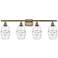 Ballston Rochester 35.88"W 4-Light Gold Bath Vanity Light w/ Clear Sha