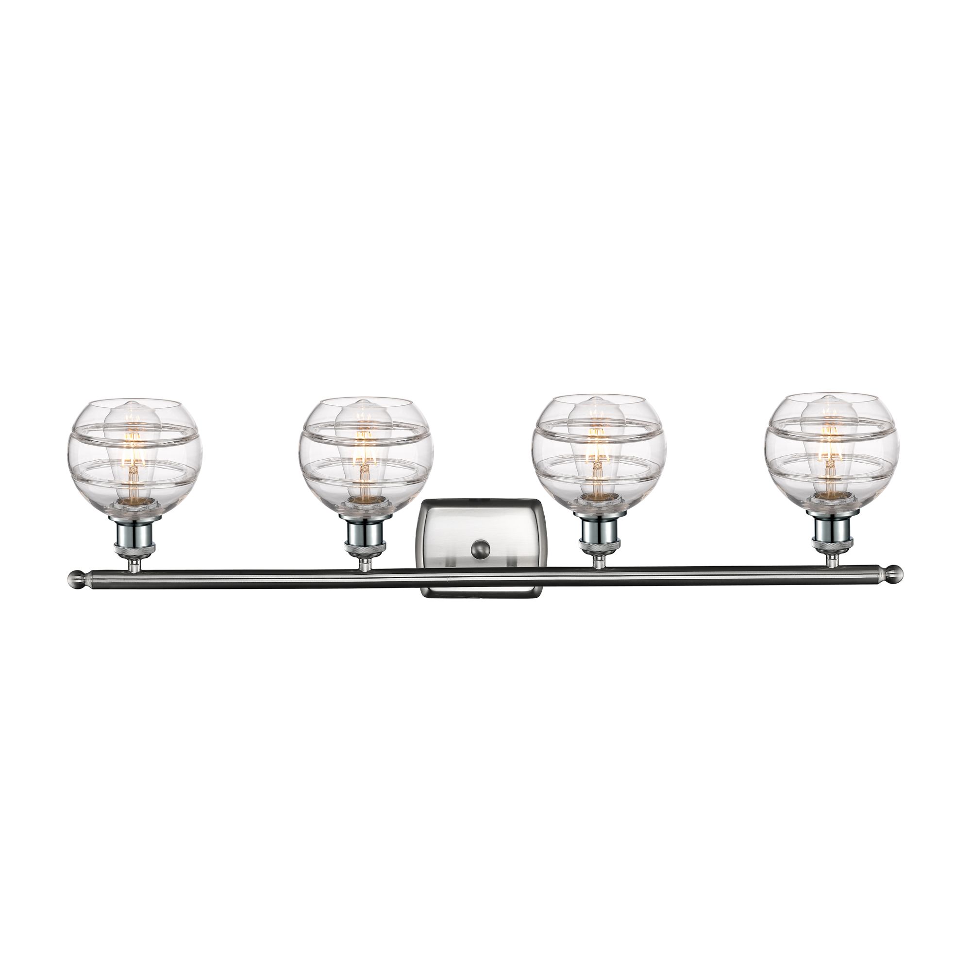 Image 2 Ballston Rochester 35.88"W 4-Light Satin Nickel Bath Light w/ Clear Sh more views