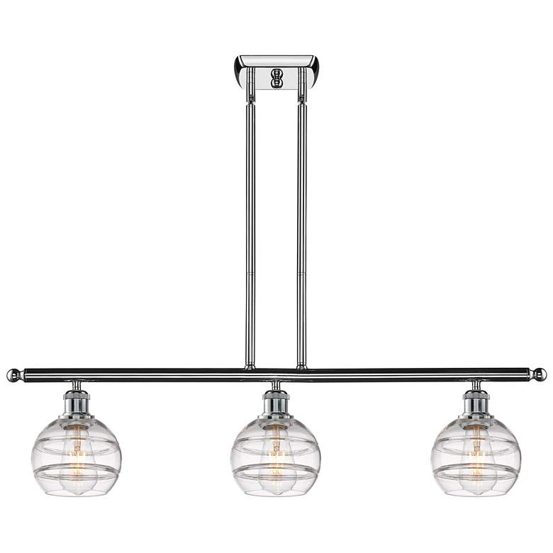Image 1 Ballston Rochester 36"W 3-Light Chrome Stem Island Light w/ 6" Cl
