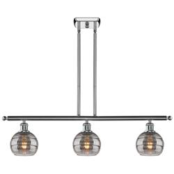 Ballston Rochester 36"W 3-Light Chrome Stem Island Light w/ 6" Sm