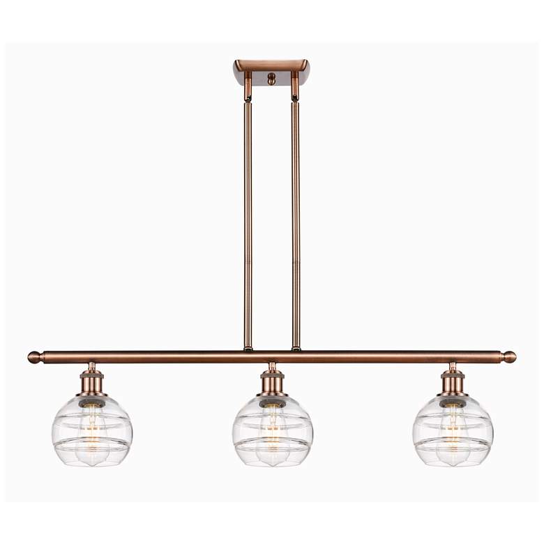 Image 1 Ballston Rochester 36"W 3-Light Copper Stem Island Light w/ 6" Cl