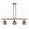 Ballston Rochester 36"W 3-Light Copper Stem Island Light w/ 6" Sm