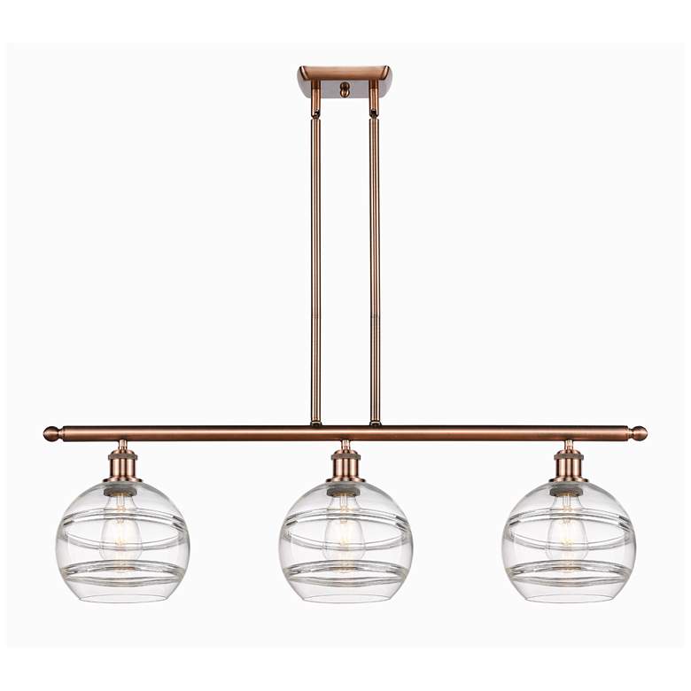 Image 1 Ballston Rochester 36"W 3-Light Copper Stem Island Light w/ 8" Cl