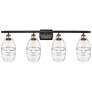 Ballston Rochester 4-Light Black Vanity Light w/ Clear Shade