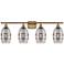 Ballston Rochester 4-Light Gold Vanity Light w/ Smoke Shade