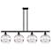Ballston Rochester 48.25"W 4-Light Black Stem Island Light w/ Clear Sh