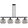 Ballston Rochester 48.25"W 4-Light Black Stem Island Light w/ Smoke Sh