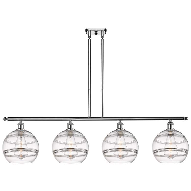 Image 1 Ballston Rochester 48.25"W 4-Light Chrome Stem Island Light w/ Clear S