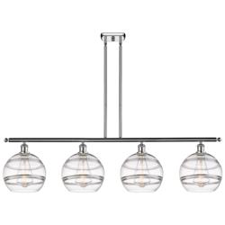 Ballston Rochester 48.25"W 4-Light Chrome Stem Island Light w/ Clear S