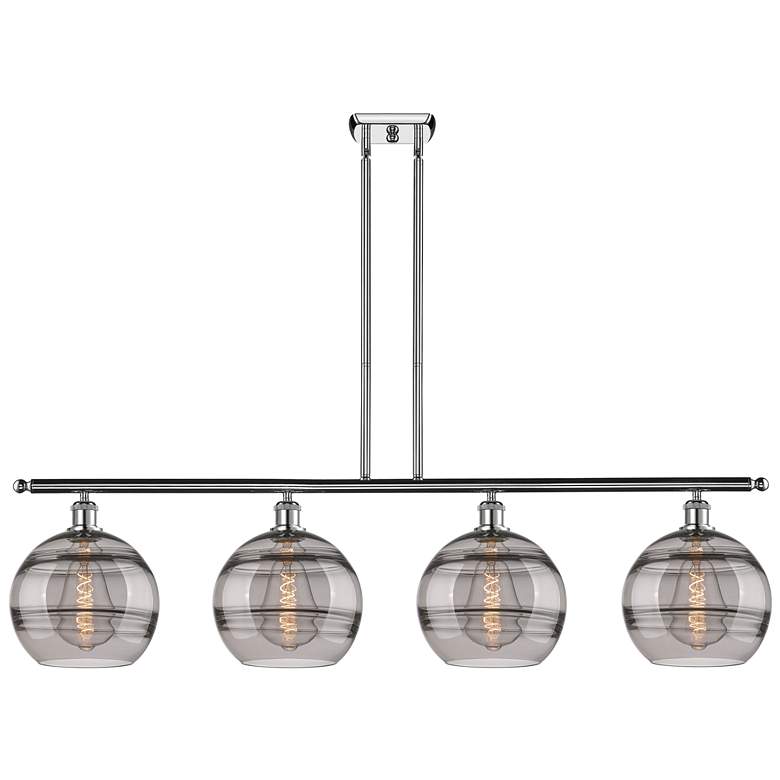 Image 1 Ballston Rochester 48.25"W 4-Light Chrome Stem Island Light w/ Smoke S