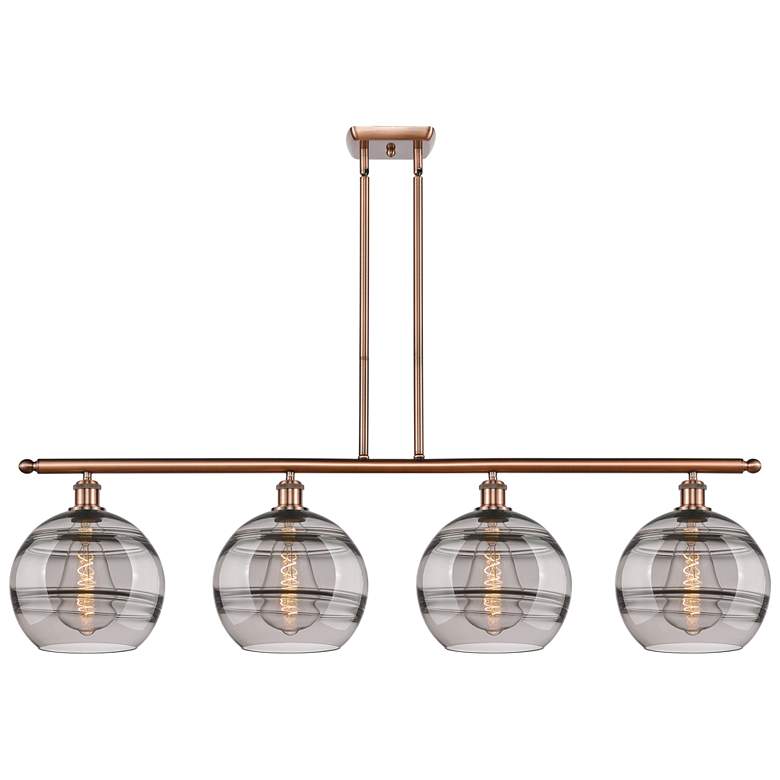 Image 1 Ballston Rochester 48.25"W 4-Light Copper Stem Island Light w/ Smoke S