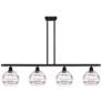 Ballston Rochester 48"W 4-Light Black Stem Island Light w/ 8" Cle