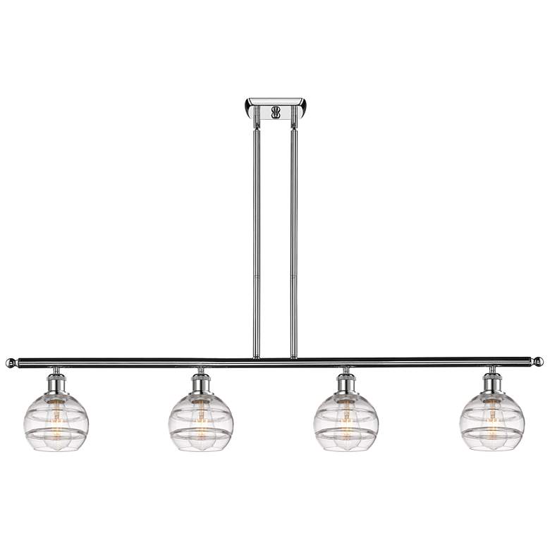 Image 1 Ballston Rochester 48"W 4-Light Chrome Stem Island Light w/ 6" Cl