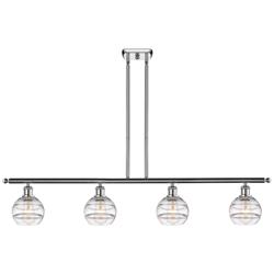 Ballston Rochester 48"W 4-Light Chrome Stem Island Light w/ 6" Cl