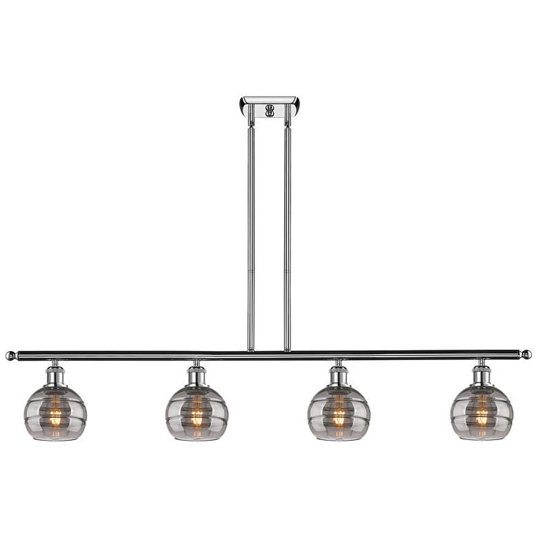 Image 1 Ballston Rochester 48"W 4-Light Chrome Stem Island Light w/ 6" Sm