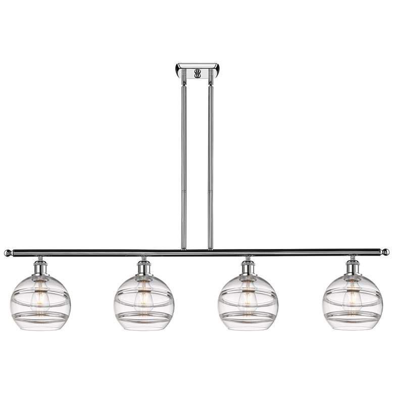 Image 1 Ballston Rochester 48"W 4-Light Chrome Stem Island Light w/ 8" Cl