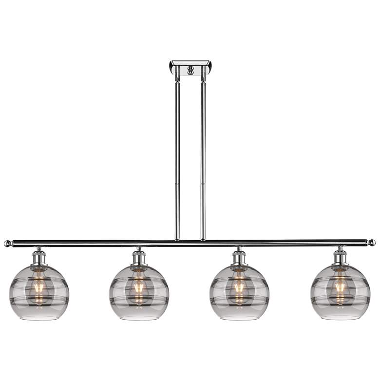 Image 1 Ballston Rochester 48"W 4-Light Chrome Stem Island Light w/ 8" Sm