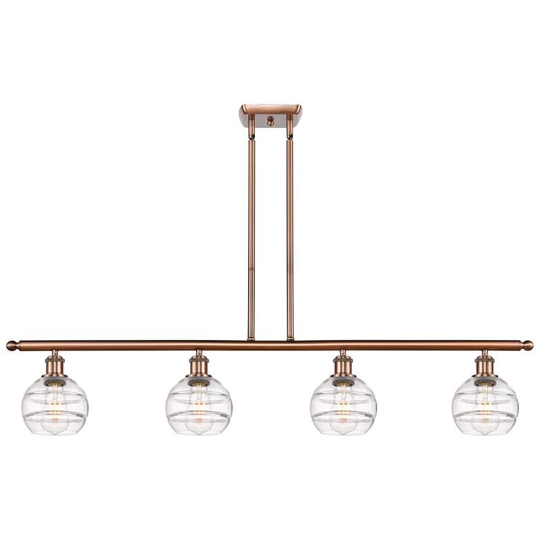 Image 1 Ballston Rochester 48"W 4-Light Copper Stem Island Light w/ 6" Cl