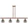 Ballston Rochester 48"W 4-Light Copper Stem Island Light w/ 6" Sm