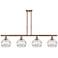 Ballston Rochester 48"W 4-Light Copper Stem Island Light w/ 8" Cl