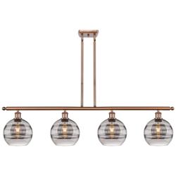 Ballston Rochester 48"W 4-Light Copper Stem Island Light w/ 8" Sm