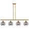 Ballston Rochester 48"W 4-Light Gold Stem Island Light w/ 8" Smok
