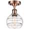 Ballston Rochester 5.88"W Antique Copper Semi-Flush Mount w/ Clear Sha