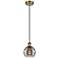 Ballston Rochester 5.88"W Brushed Brass Corded Mini Pendant w/ Smoke S