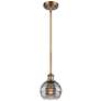 Ballston Rochester 5.88"W Brushed Brass Stemmed Mini Pendant w/ Smoke