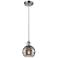 Ballston Rochester 5.88"W Chrome Corded Mini Pendant w/ Light Smoke Sh