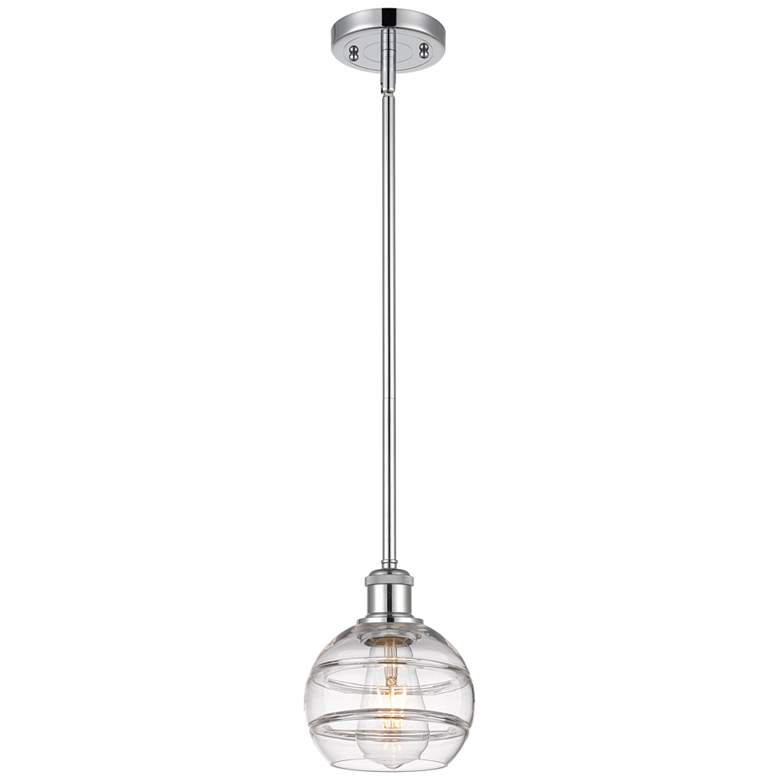 Image 1 Ballston Rochester 5.88"W Chrome Stemmed Mini Pendant w/ Clear Shade