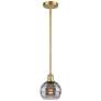 Ballston Rochester 5.88"W Gold Stemmed Mini Pendant w/ Light Smoke Sha