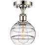 Ballston Rochester 5.88"W Polished Nickel Semi-Flush Mount w/ Clear Sh