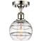 Ballston Rochester 5.88"W Polished Nickel Semi-Flush Mount w/ Clear Sh