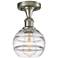 Ballston Rochester 5.88"W Satin Nickel Semi-Flush Mount w/ Clear Shade