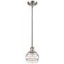 Ballston Rochester 5.88"W Satin Nickel Stemmed Mini Pendant w/ Clear S