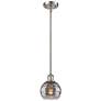 Ballston Rochester 5.88"W Satin Nickel Stemmed Mini Pendant w/ Smoke S