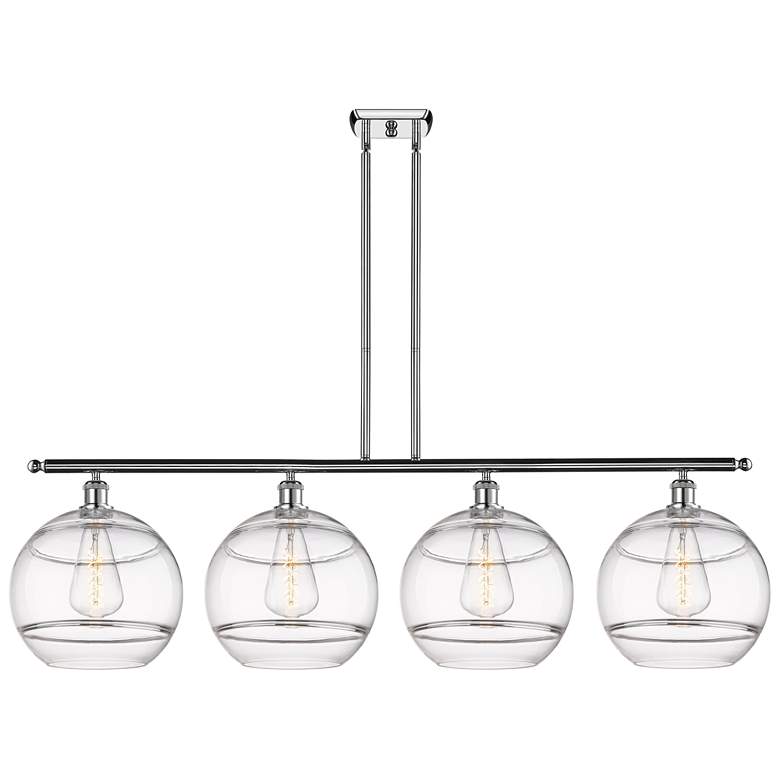 Image 1 Ballston Rochester 50.25"W 4-Light Chrome Stem Island Light w/ Clear S