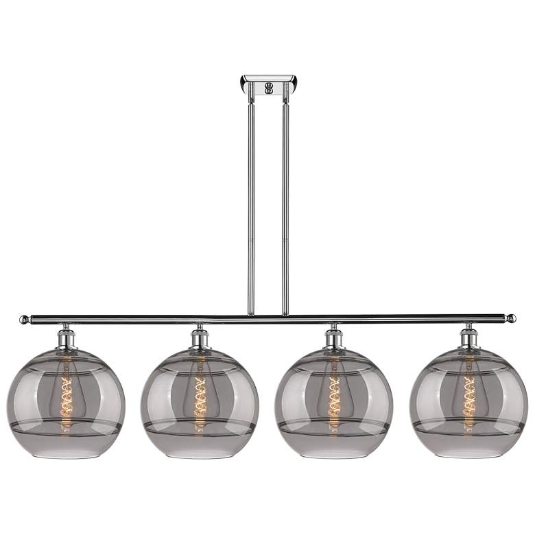 Image 1 Ballston Rochester 50.25"W 4-Light Chrome Stem Island Light w/ Smoke S