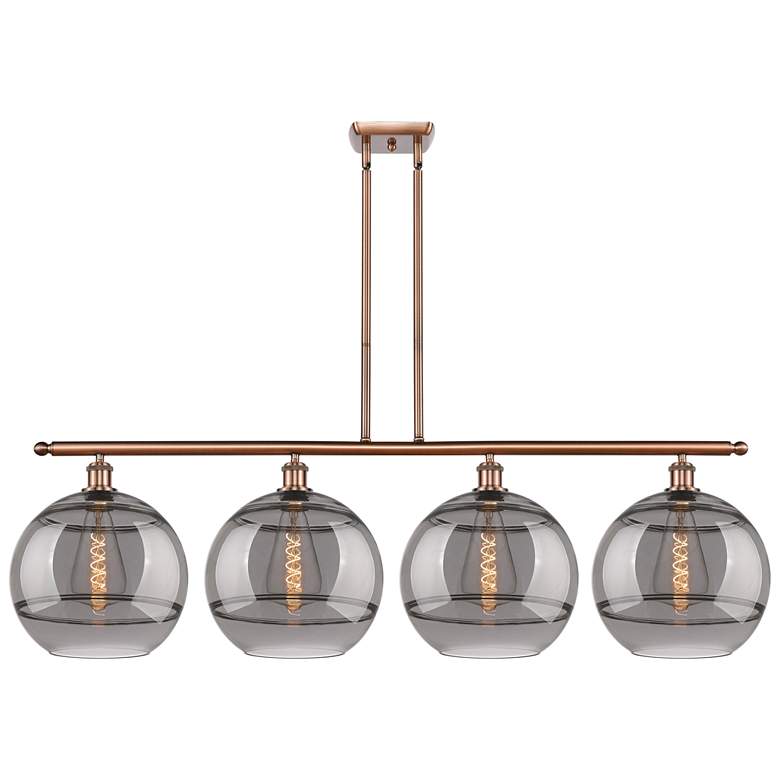 Image 1 Ballston Rochester 50.25"W 4-Light Copper Stem Island Light w/ Smoke S