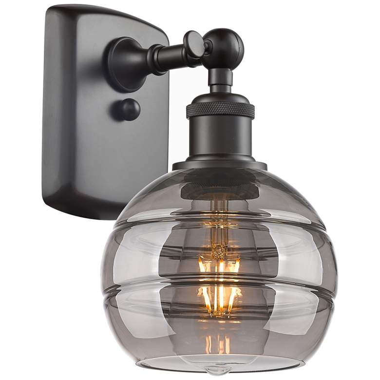 Image 1 Ballston Rochester 8.88" High Oil Rubbed Bronze Sconce w/ Light Smoke