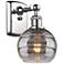 Ballston Rochester 8.88" High Polished Chrome Sconce With Light Smoke