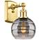 Ballston Rochester 8.88" High Satin Gold Sconce With Light Smoke Shade