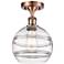 Ballston Rochester 8" Wide Antique Copper Semi-Flush Mount With Clear