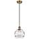 Ballston Rochester 8" Wide Brushed Brass Corded Mini Pendant w/ Clear