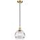 Ballston Rochester 8" Wide Satin Gold Cord Hung Mini Pendant w/ Clear