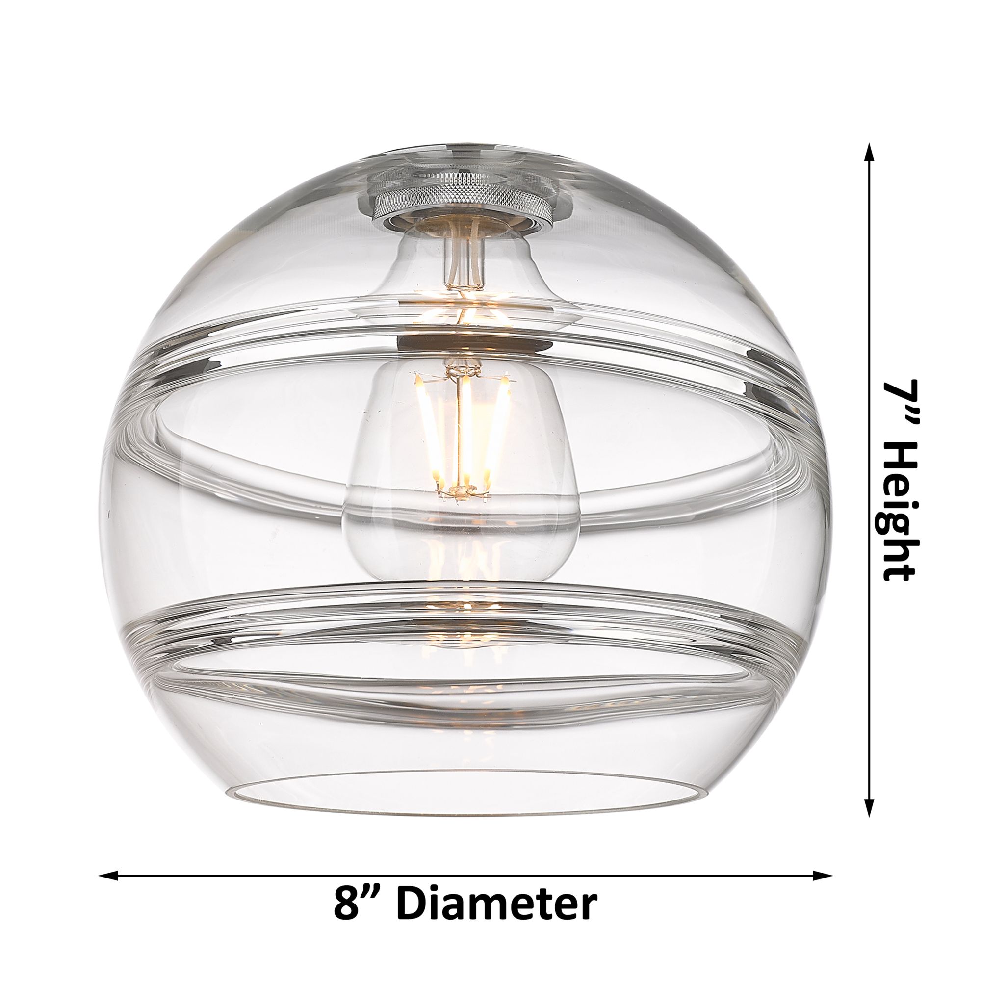 Image 4 Ballston Rochester 8" Wide Satin Gold Semi-Flush Mount With Clear Shad more views