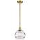 Ballston Rochester 8" Wide Satin Gold Stem Hung Mini Pendant w/ Clear